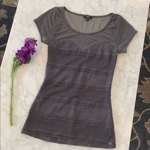 Guess sweetheart lace mesh top